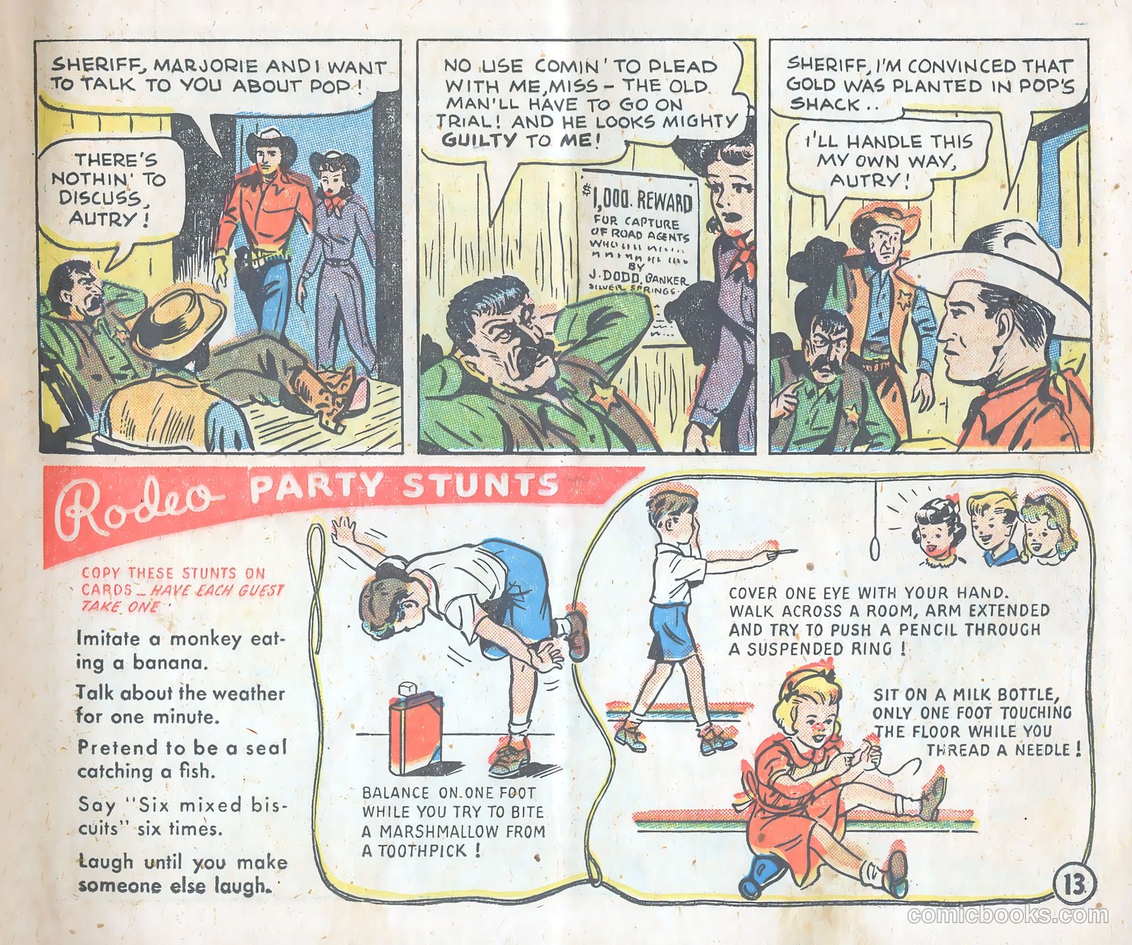 Gene Autry Adventure Comics and Play-Fun Book #[nn] — page 13 of 33