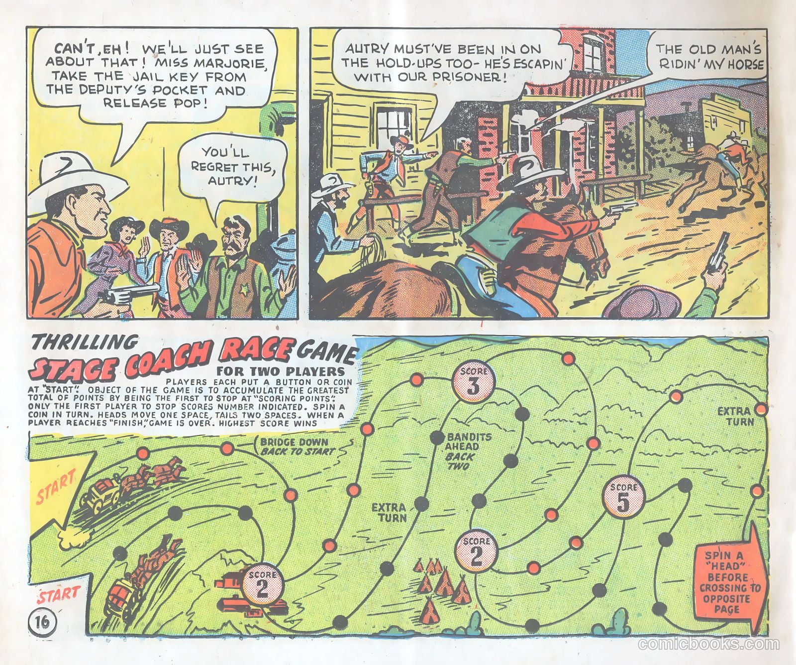 Gene Autry Adventure Comics and Play-Fun Book #[nn] — page 16 of 33
