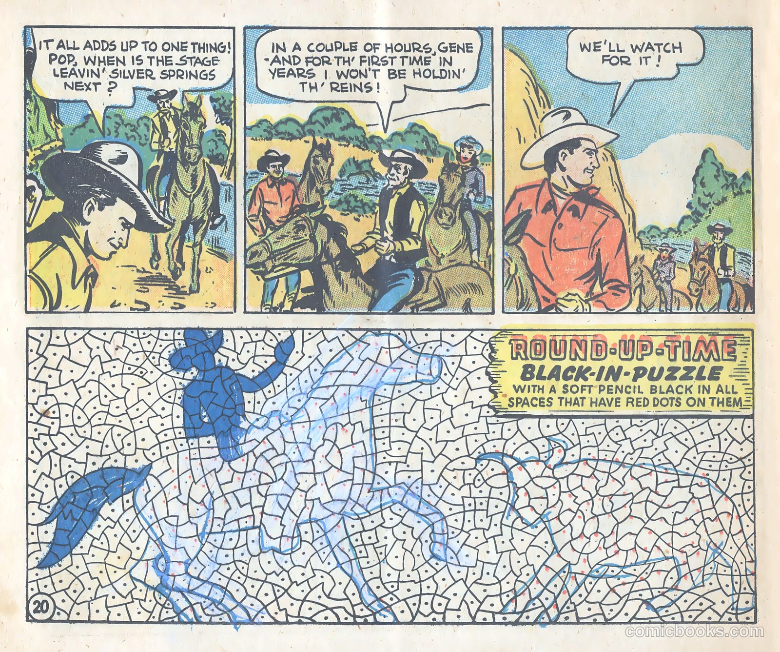 Gene Autry Adventure Comics and Play-Fun Book #[nn] — page 20 of 33