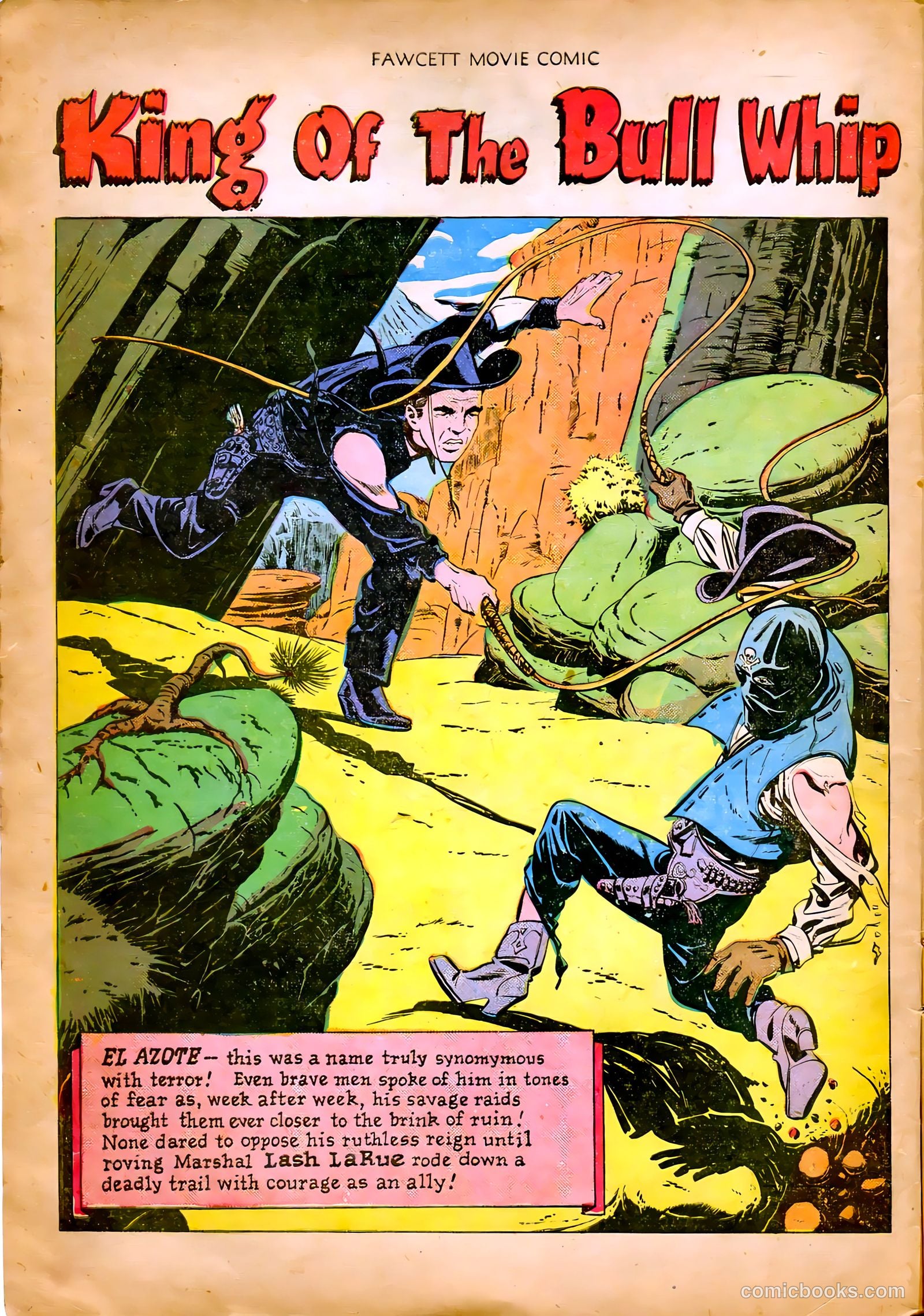 Fawcett Movie Comic 8 - King of the Bull Whip #1 — page 4 of 36