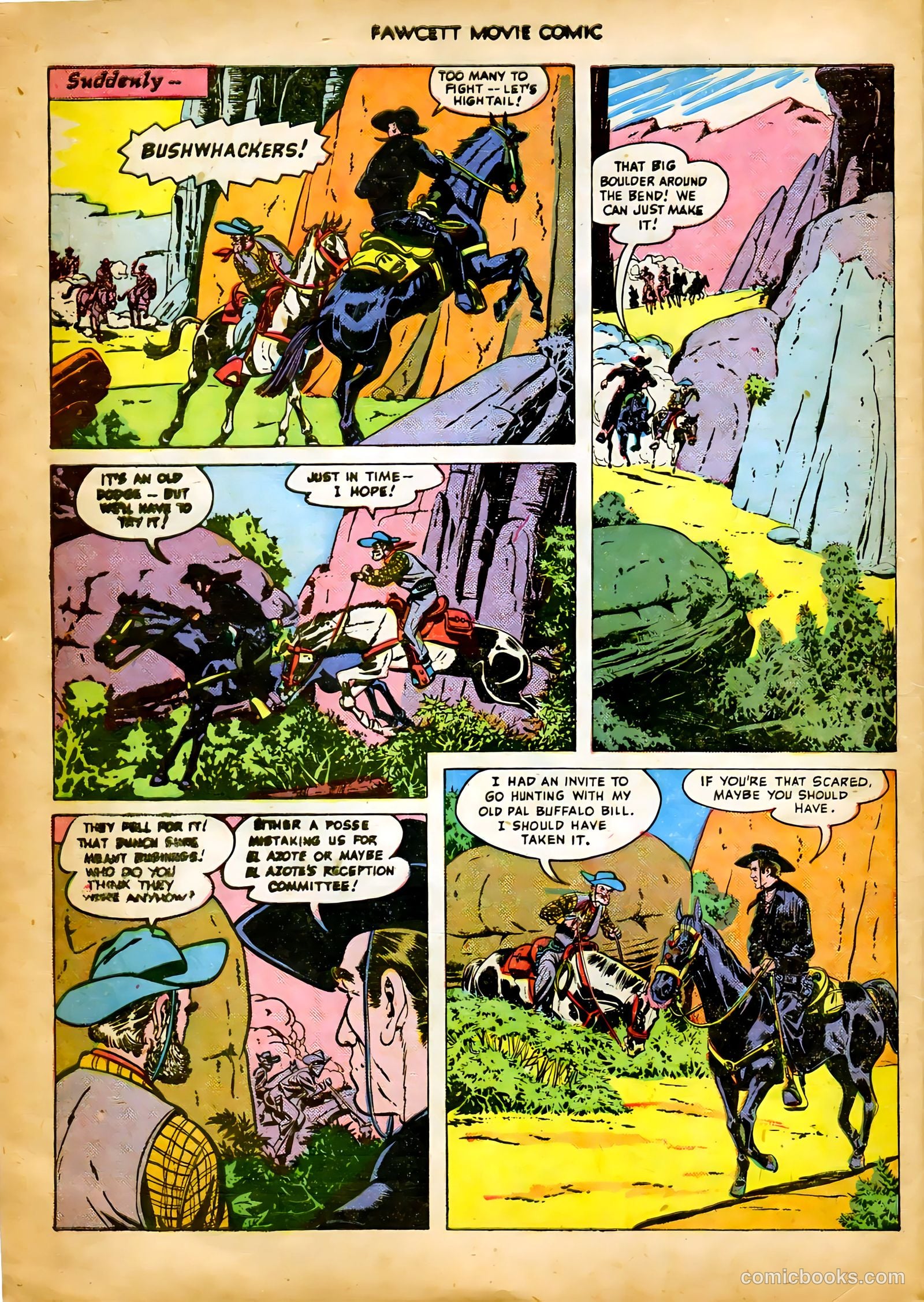 Fawcett Movie Comic 8 - King of the Bull Whip #1 — page 8 of 36