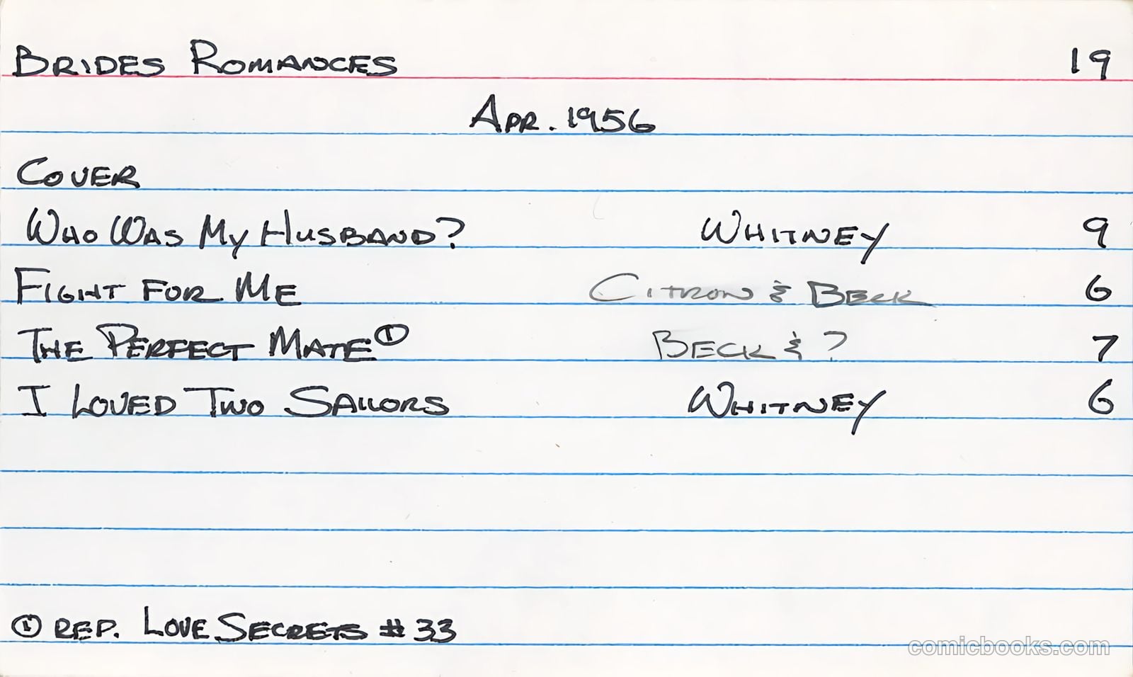 Brides Romances #19 — page 37 of 37