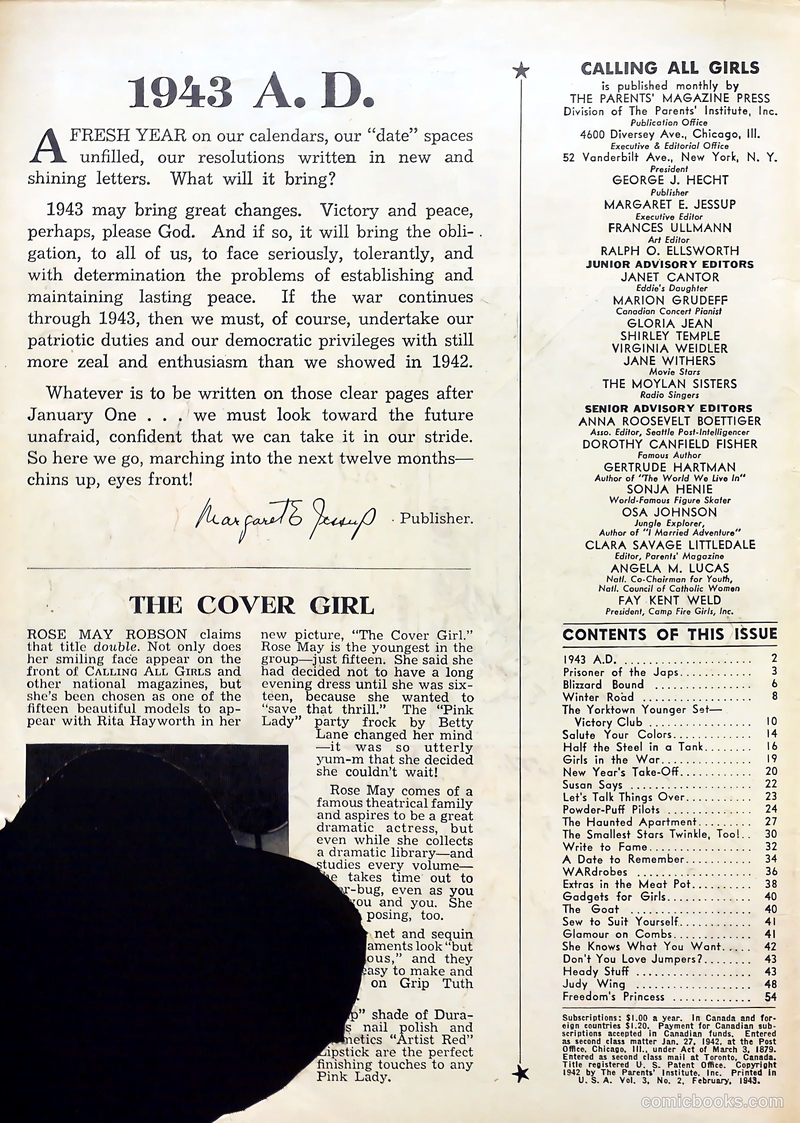 Calling All Girls #15 — page 2 of 59