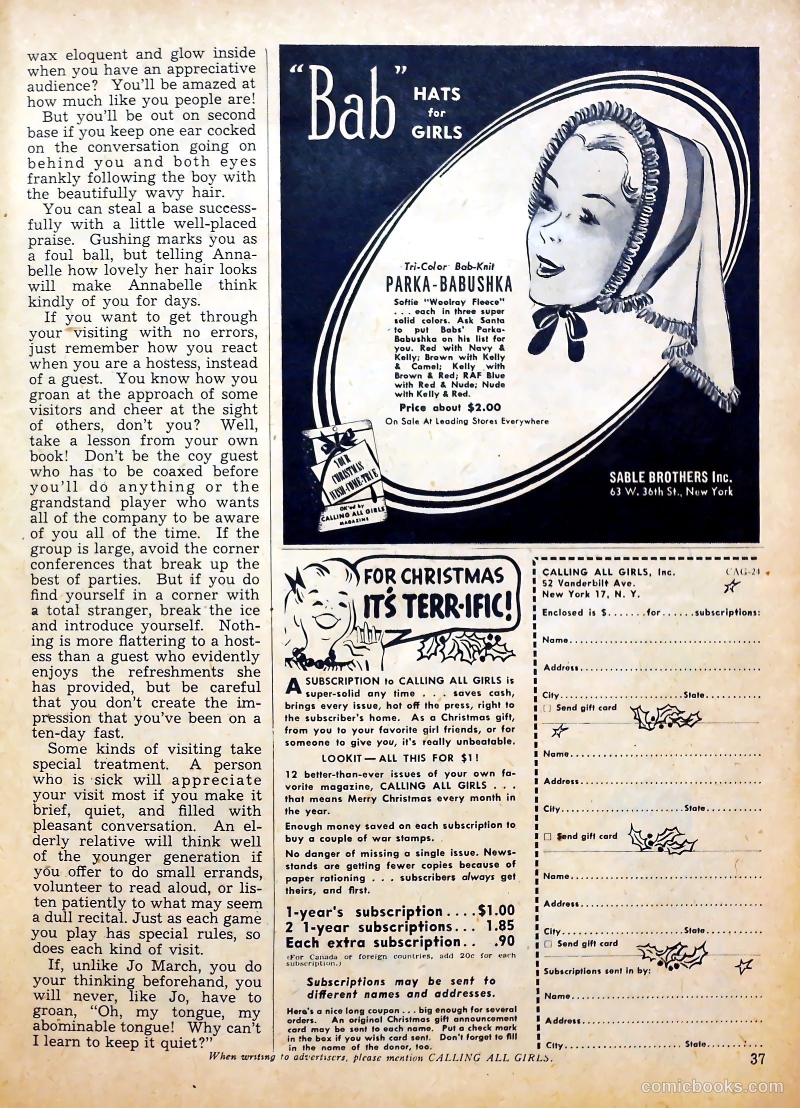 Calling All Girls #24 — page 36 of 59