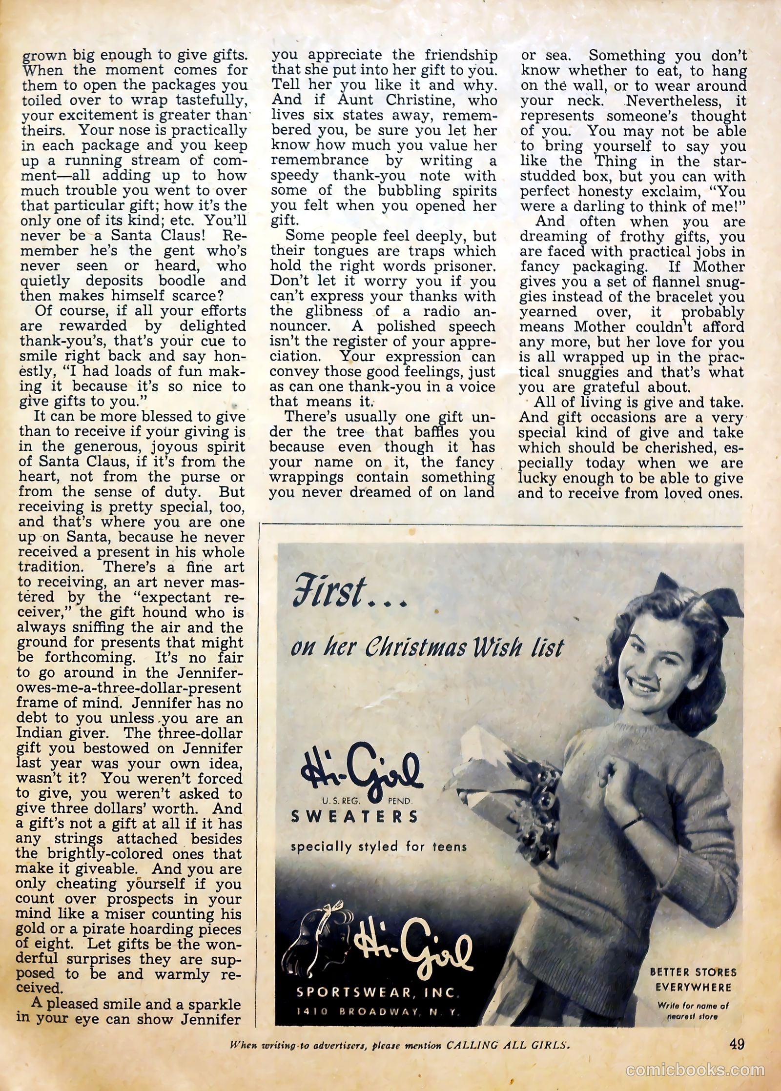 Calling All Girls #25 — page 49 of 60