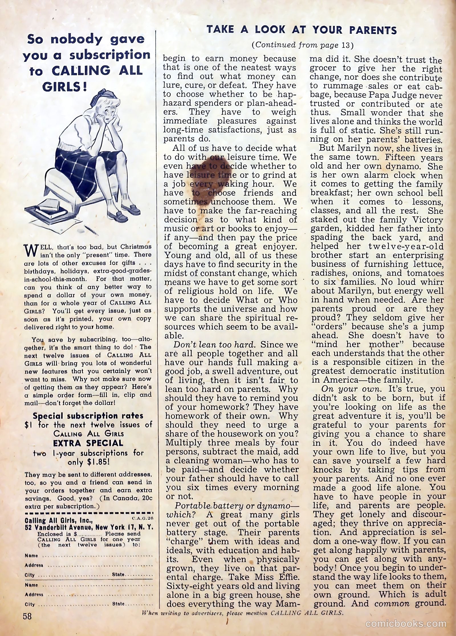 Calling All Girls #26 — page 58 of 60
