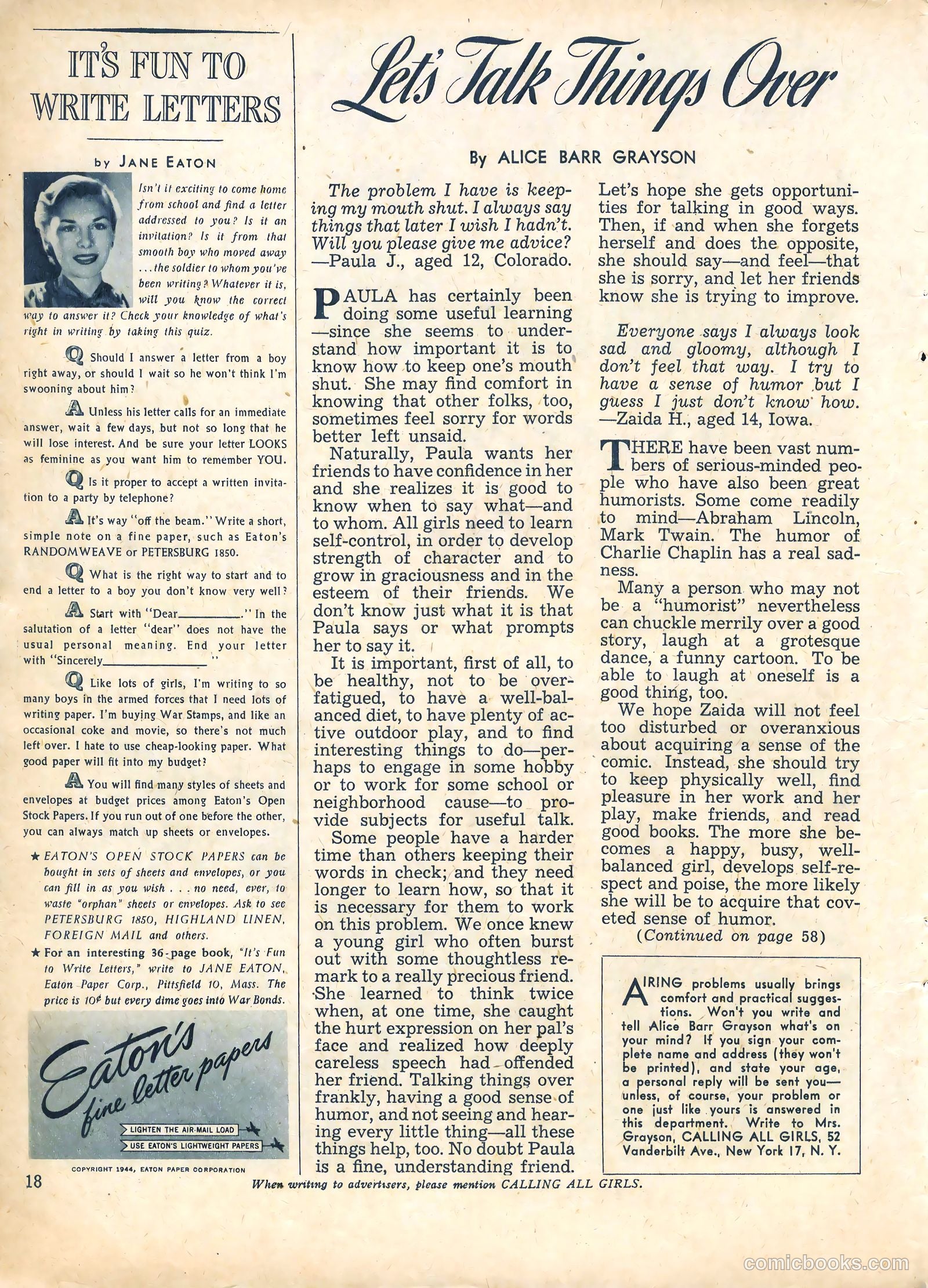 Calling All Girls #27 — page 18 of 60