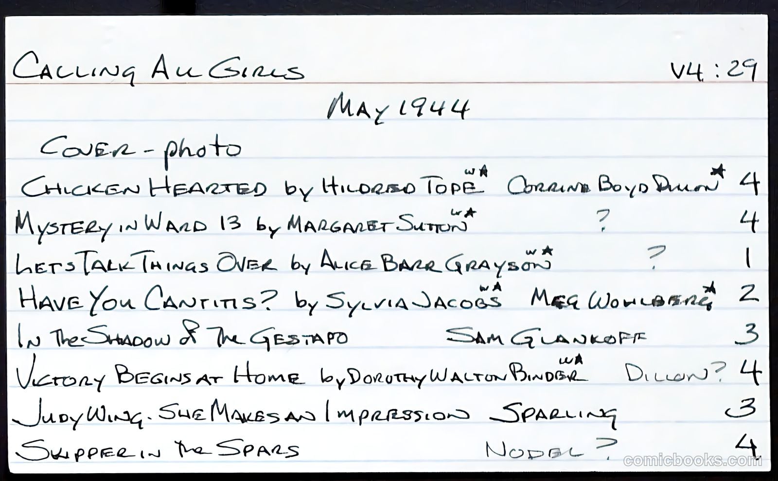 Calling All Girls #29 — page 61 of 62