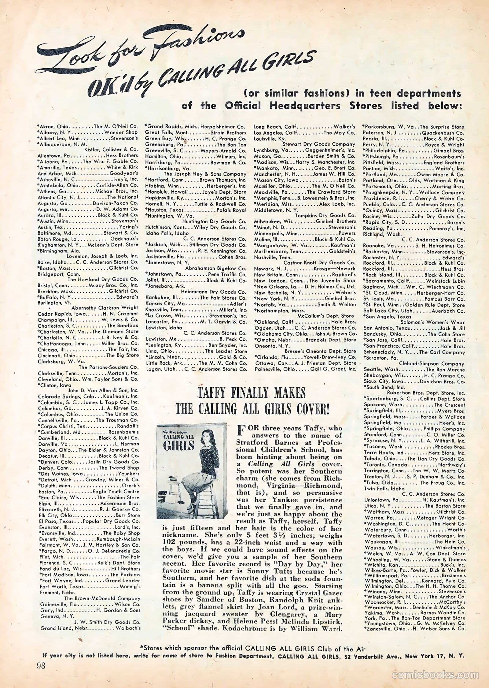 Calling All Girls #52 — page 103 of 105