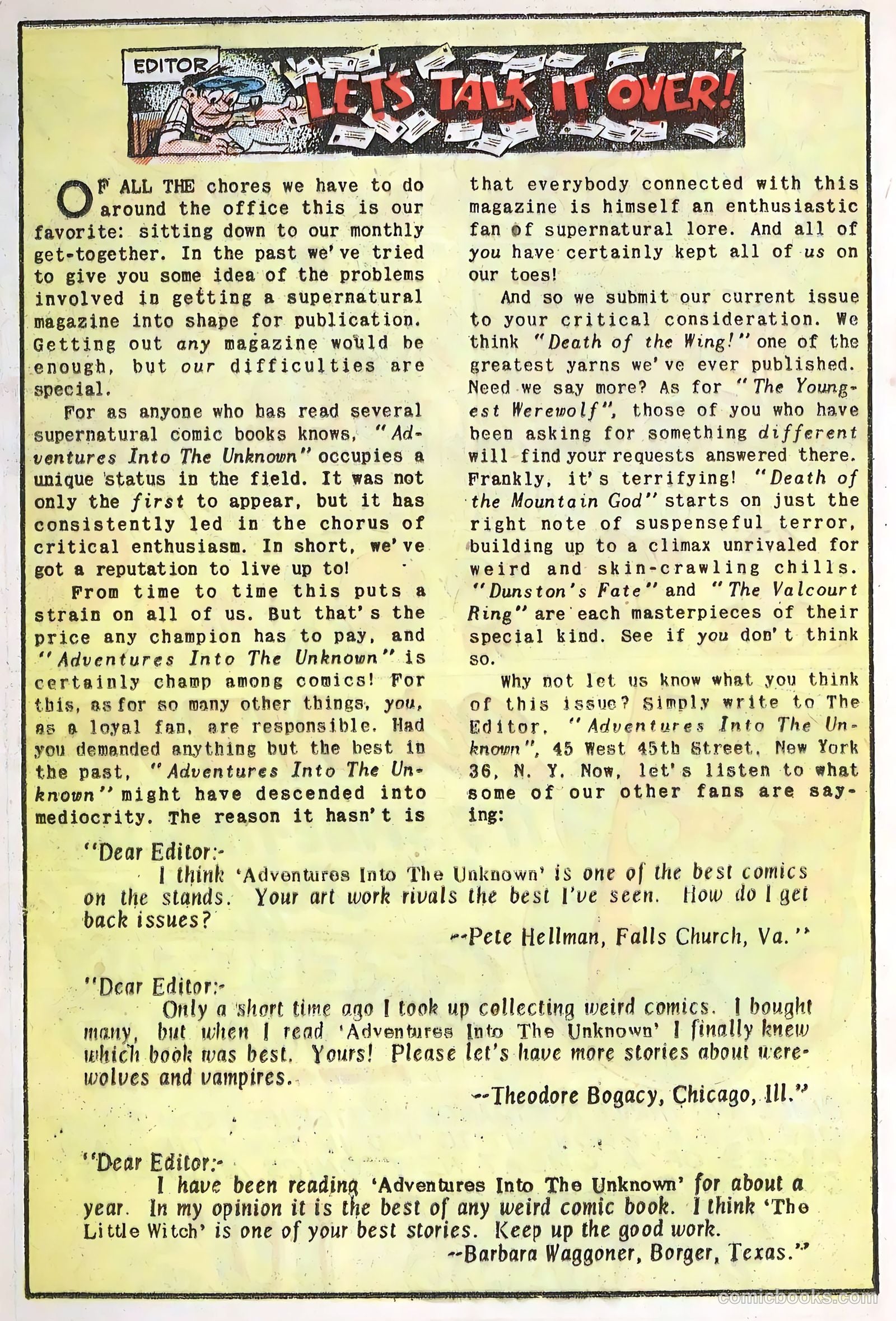 Adventures into the Unknown #45 — page 20 of 36