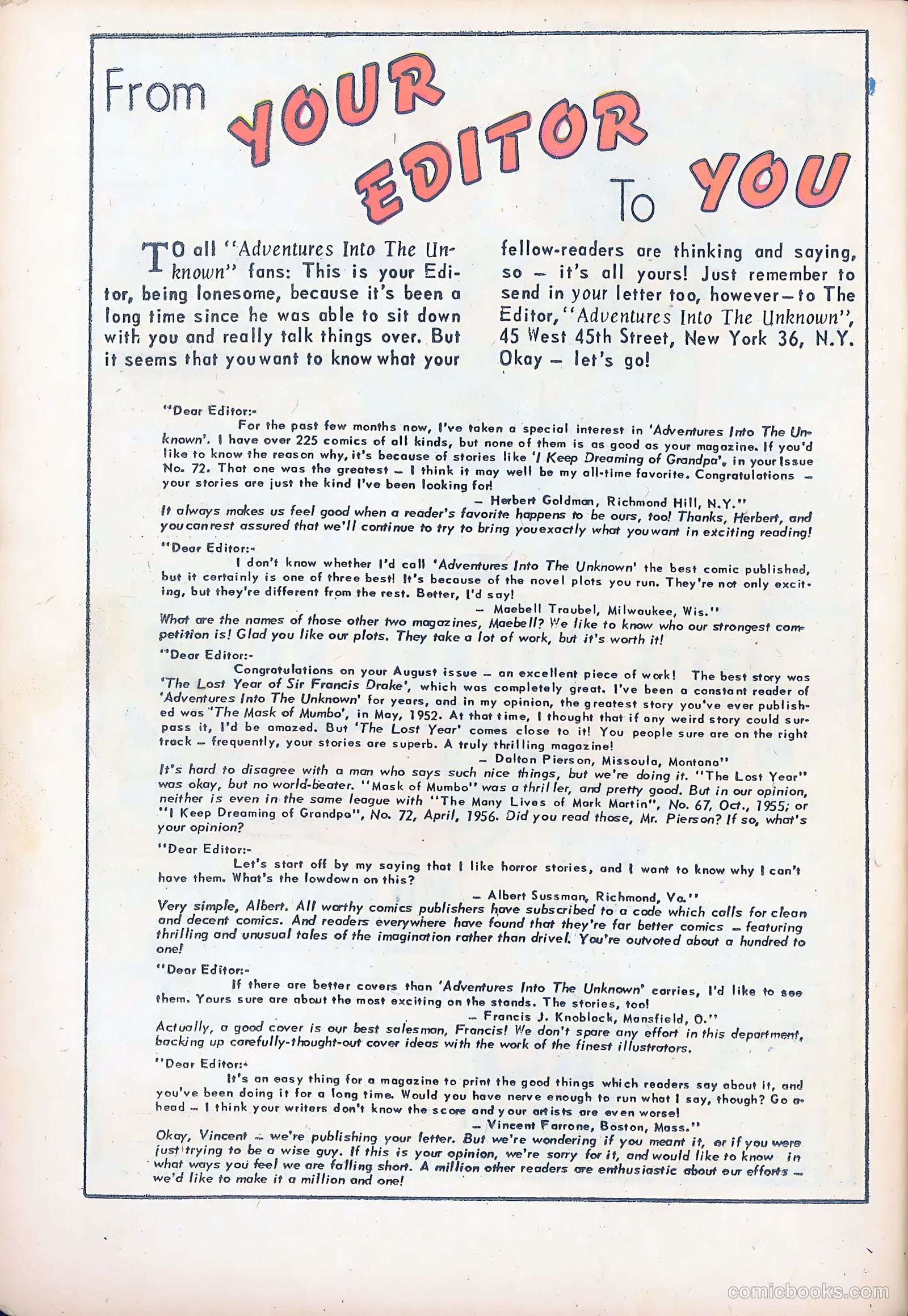 Adventures into the Unknown #79 — page 26 of 36