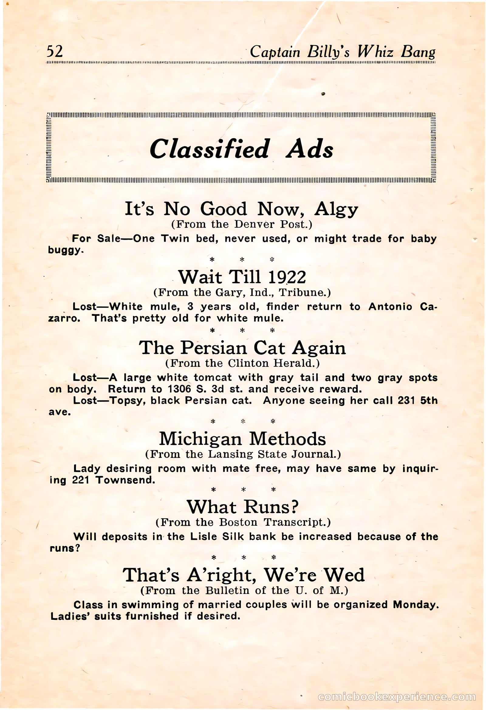 Captain Billy's Whiz Bang #16 — page 54 of 68
