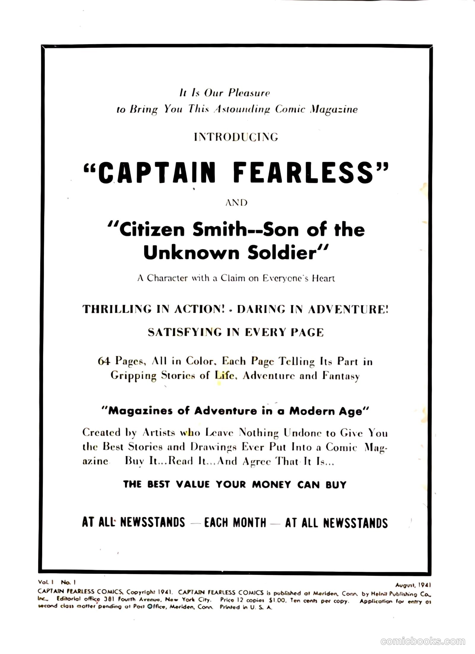 Captain Fearless Comics #1 — page 2 of 68
