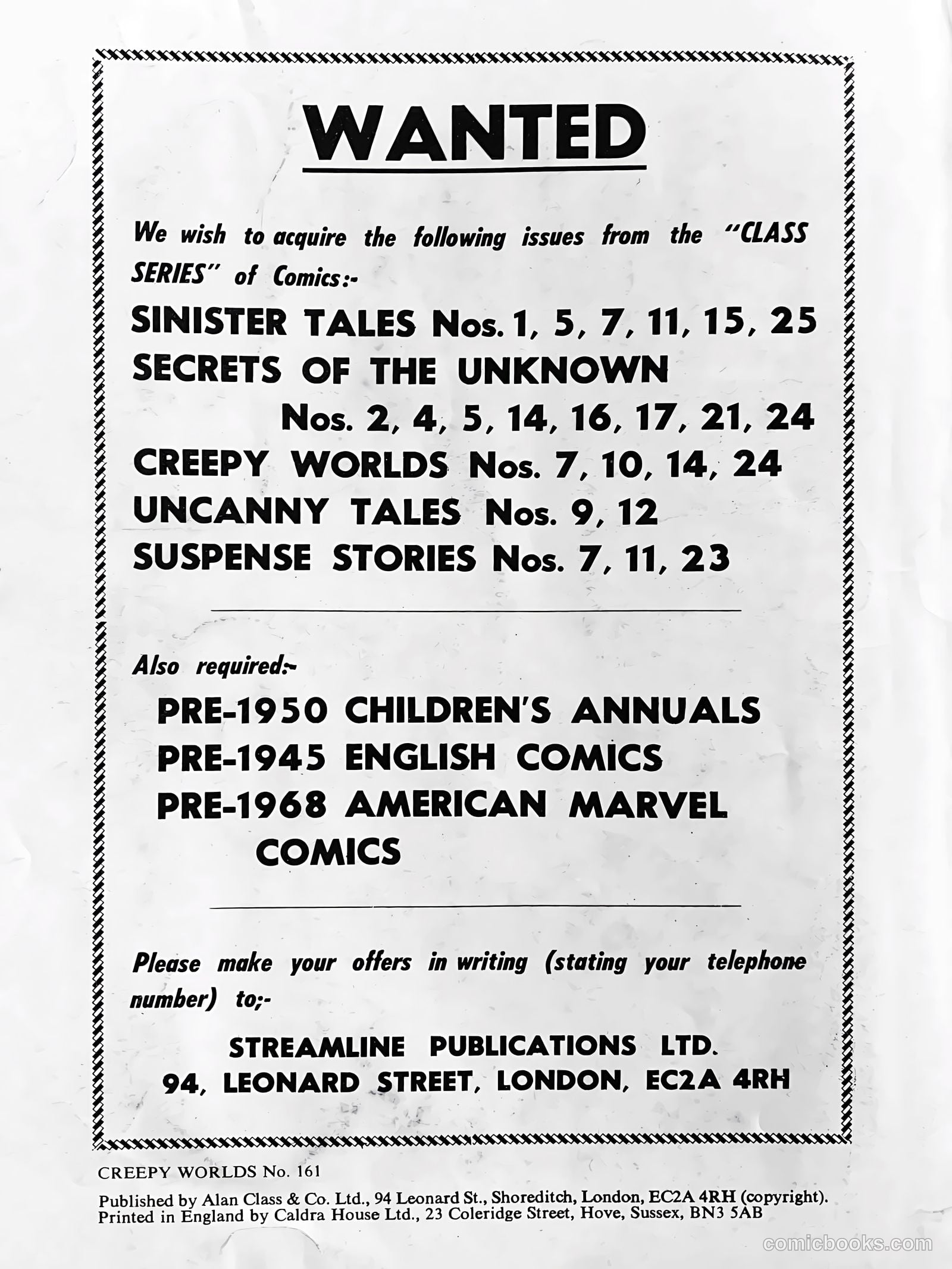 Creepy Worlds #161 — page 42 of 42