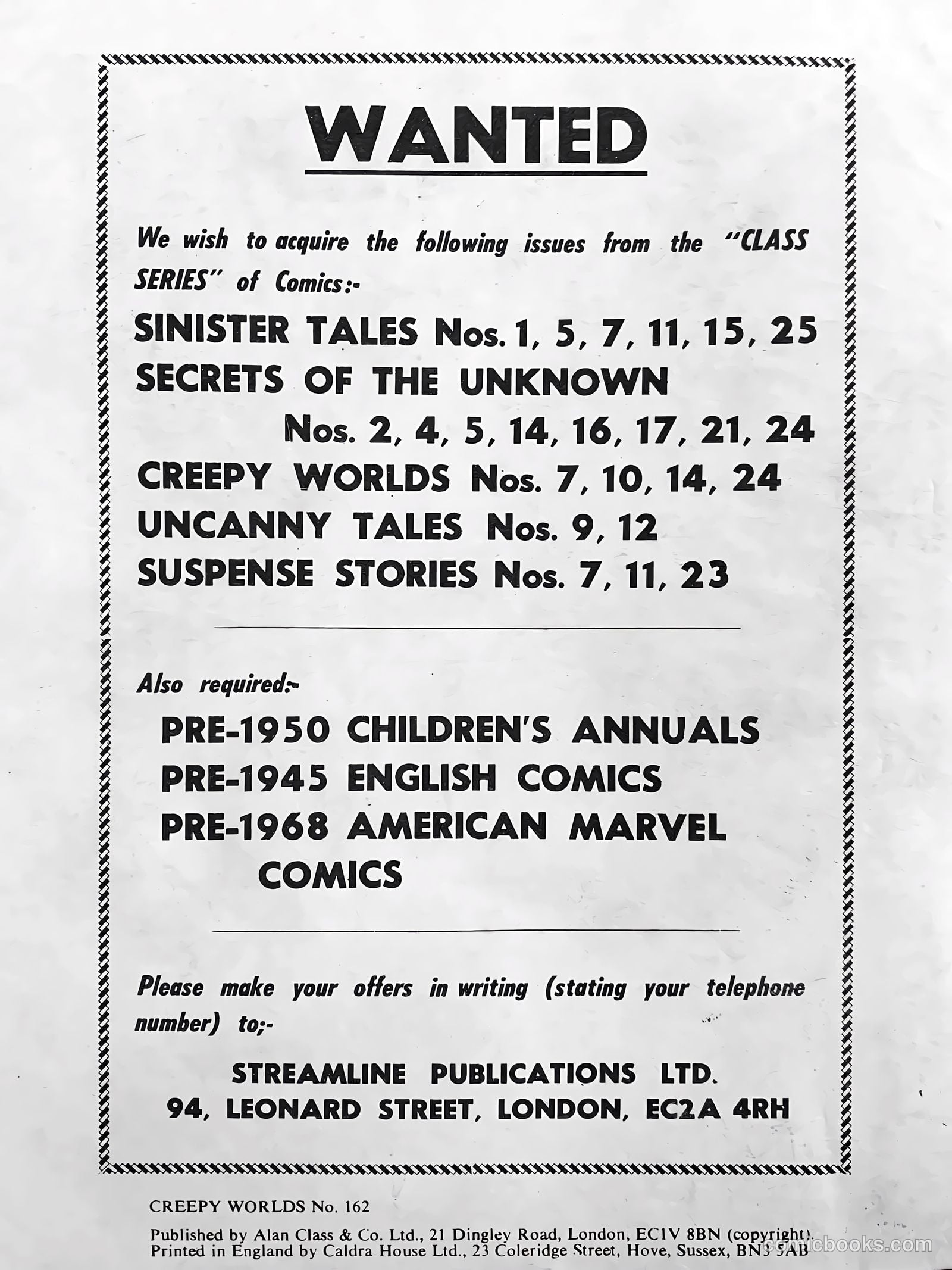 Creepy Worlds #162 — page 50 of 50