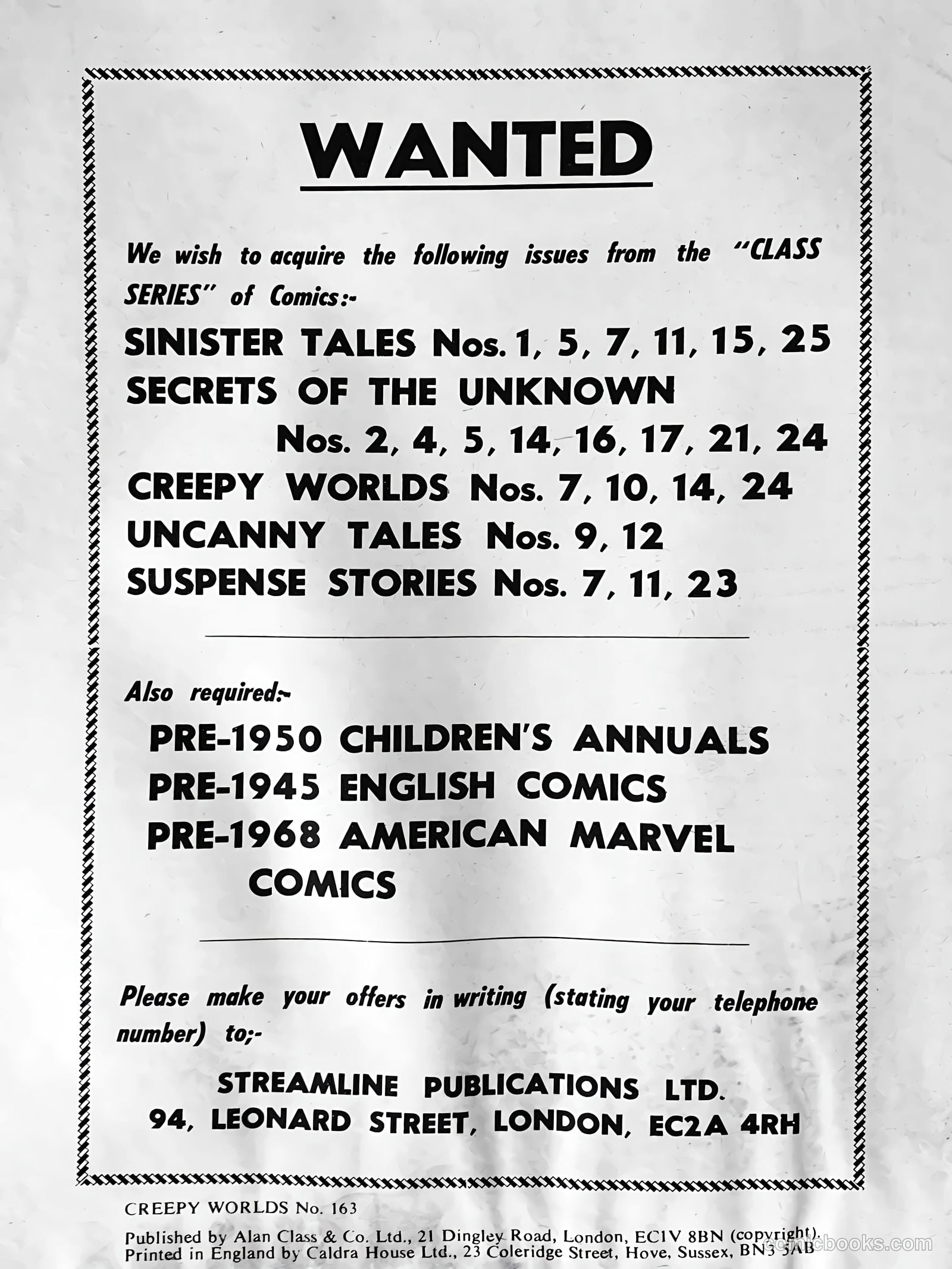 Creepy Worlds #163 — page 31 of 31