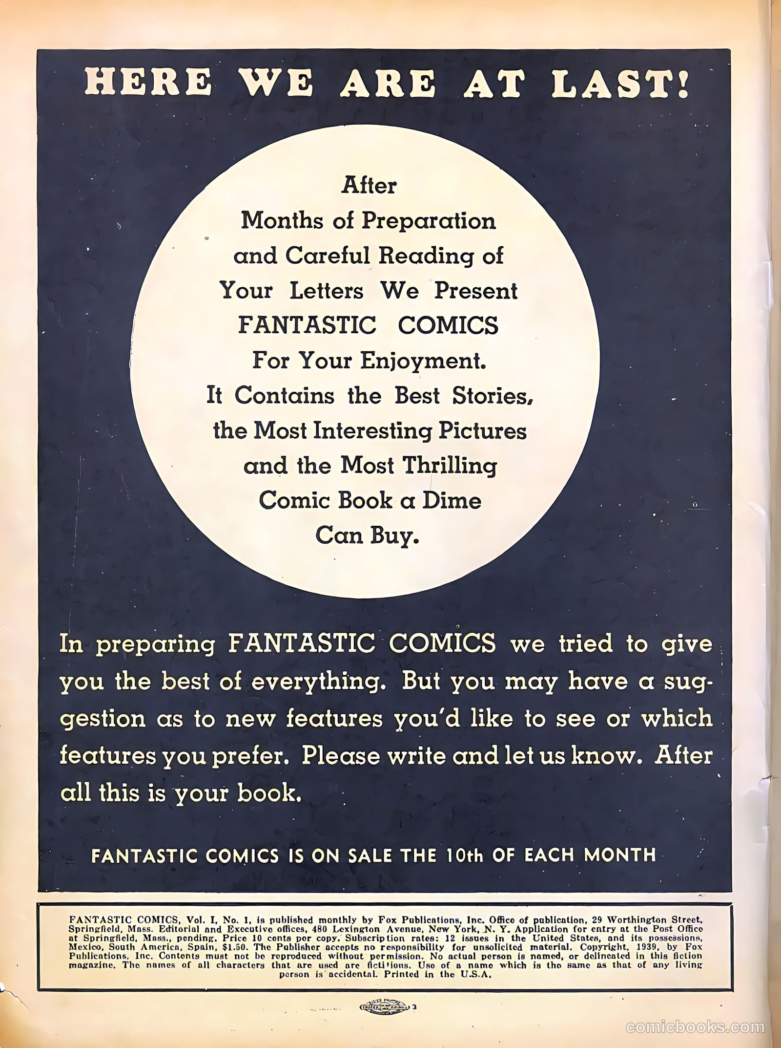Fantastic Comics #1 — page 2 of 68