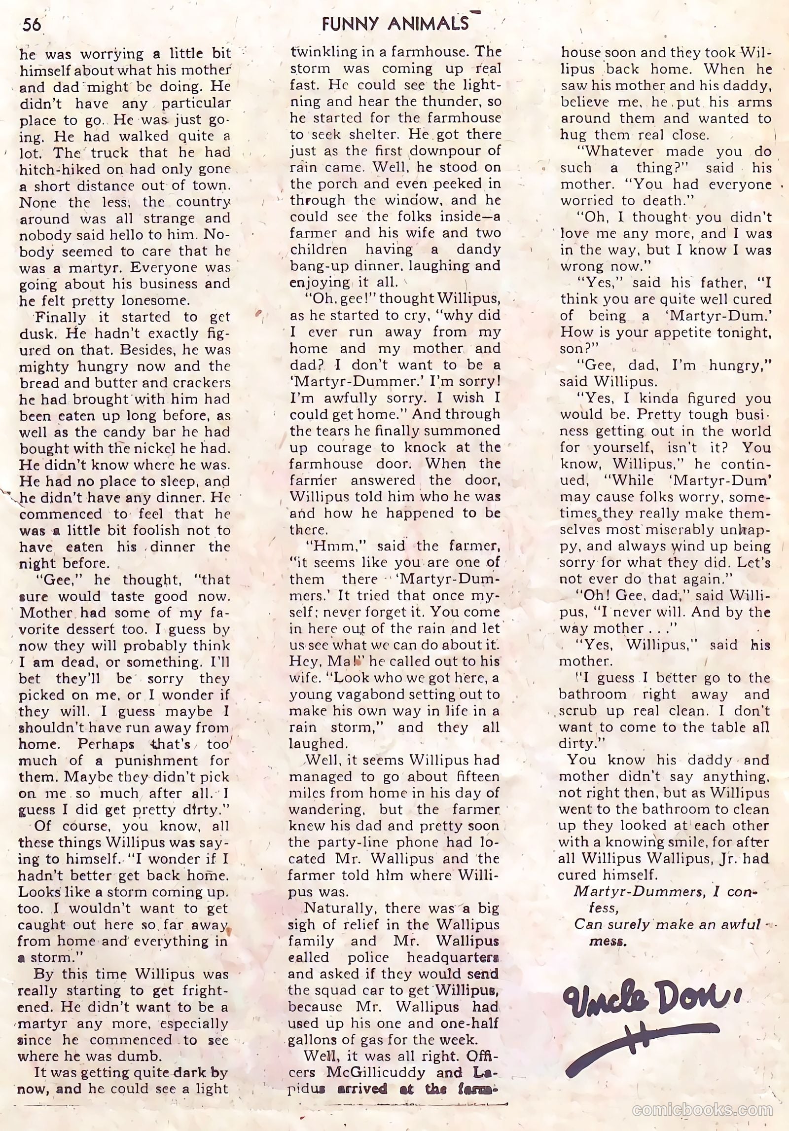 Fawcett's Funny Animals #10 — page 56 of 68