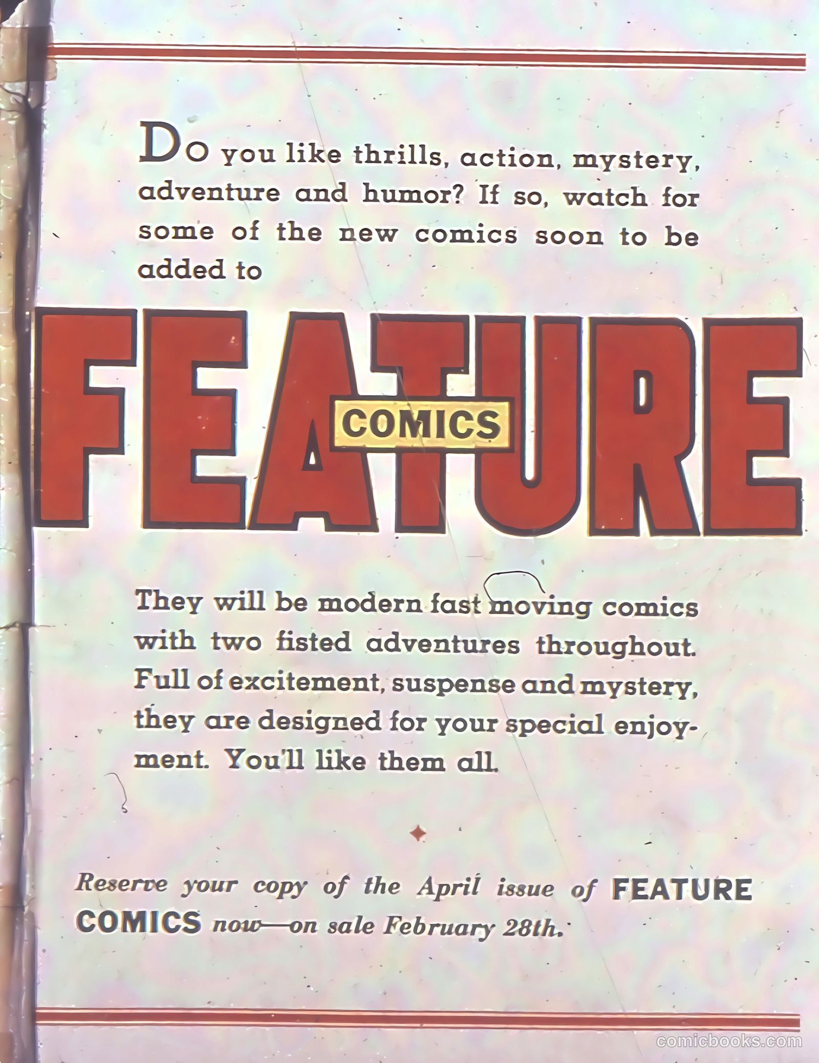 Feature Comics #30 — page 67 of 68