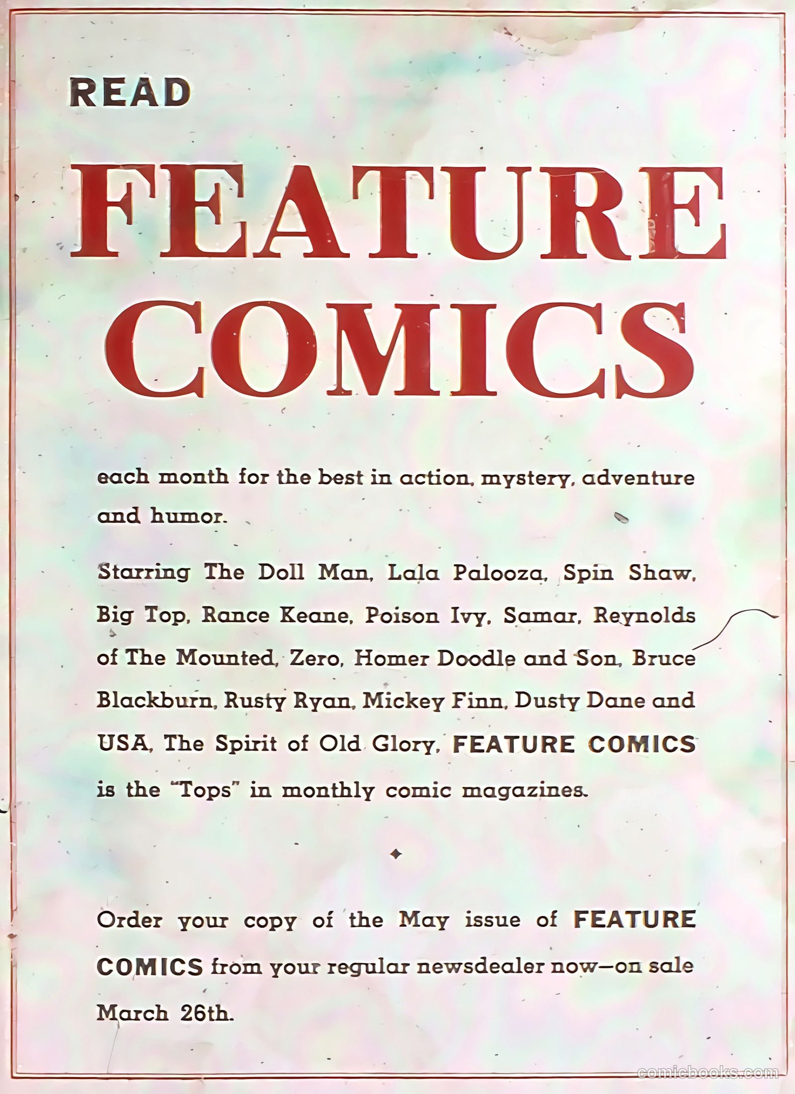 Feature Comics #43 — page 67 of 68