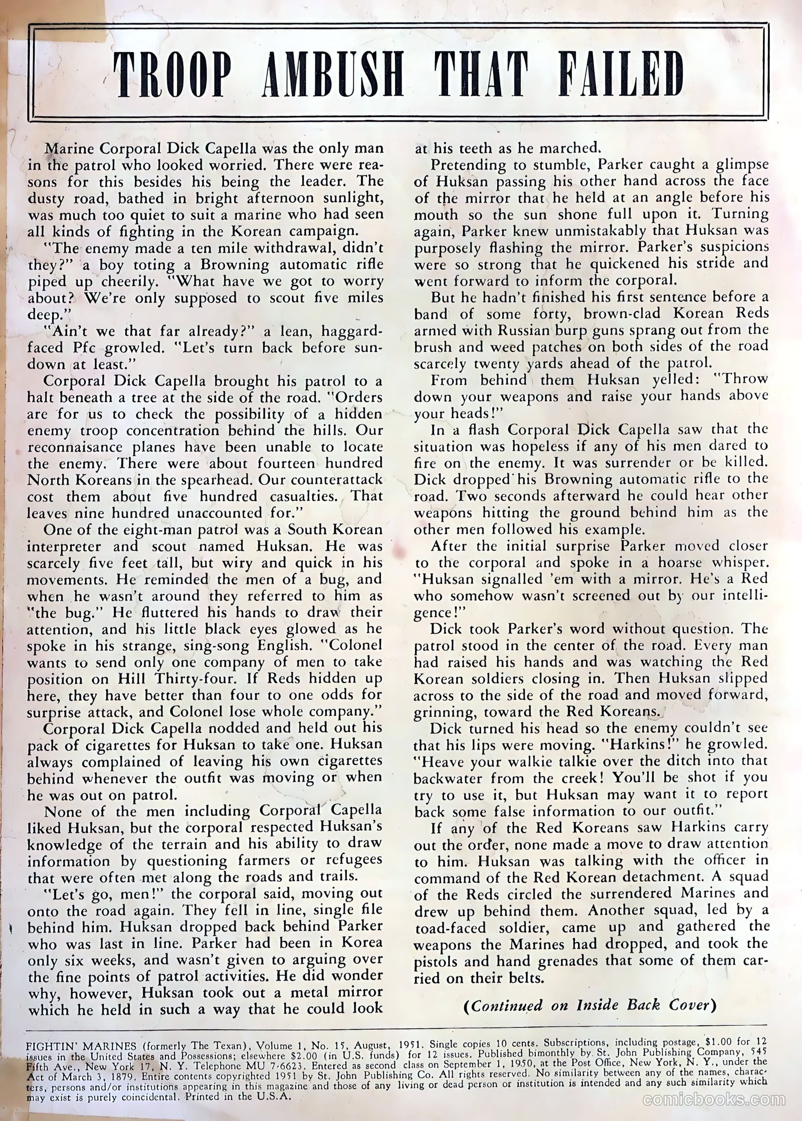 Fightin' Marines #1 — page 2 of 36