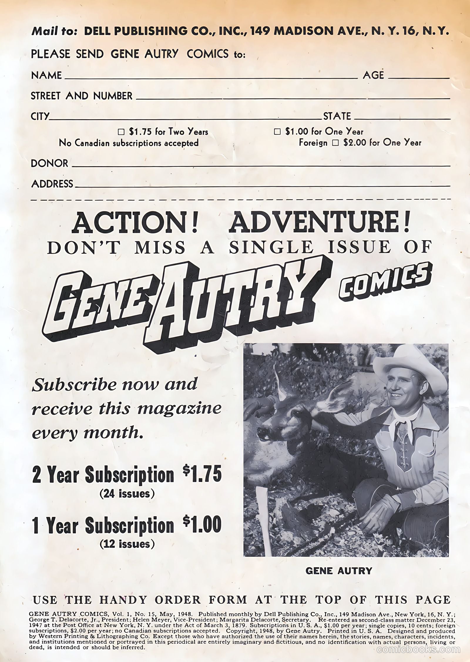 Gene Autry Comics #15 — page 2 of 36