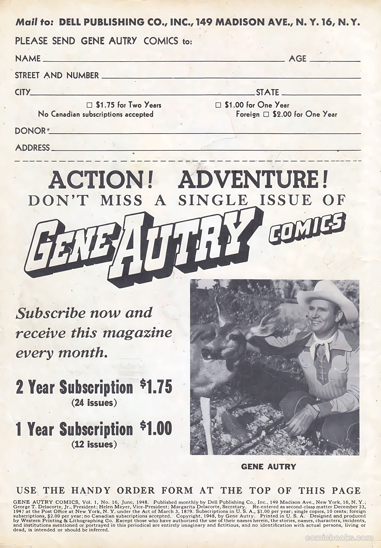 Gene Autry Comics #16 — page 2 of 36