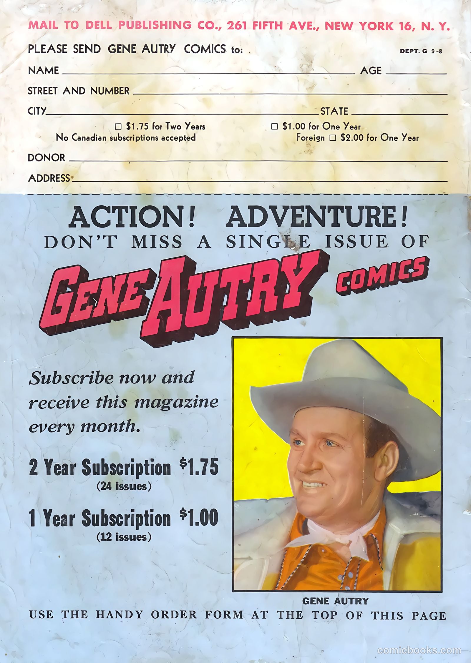 Gene Autry Comics #19 — page 36 of 36