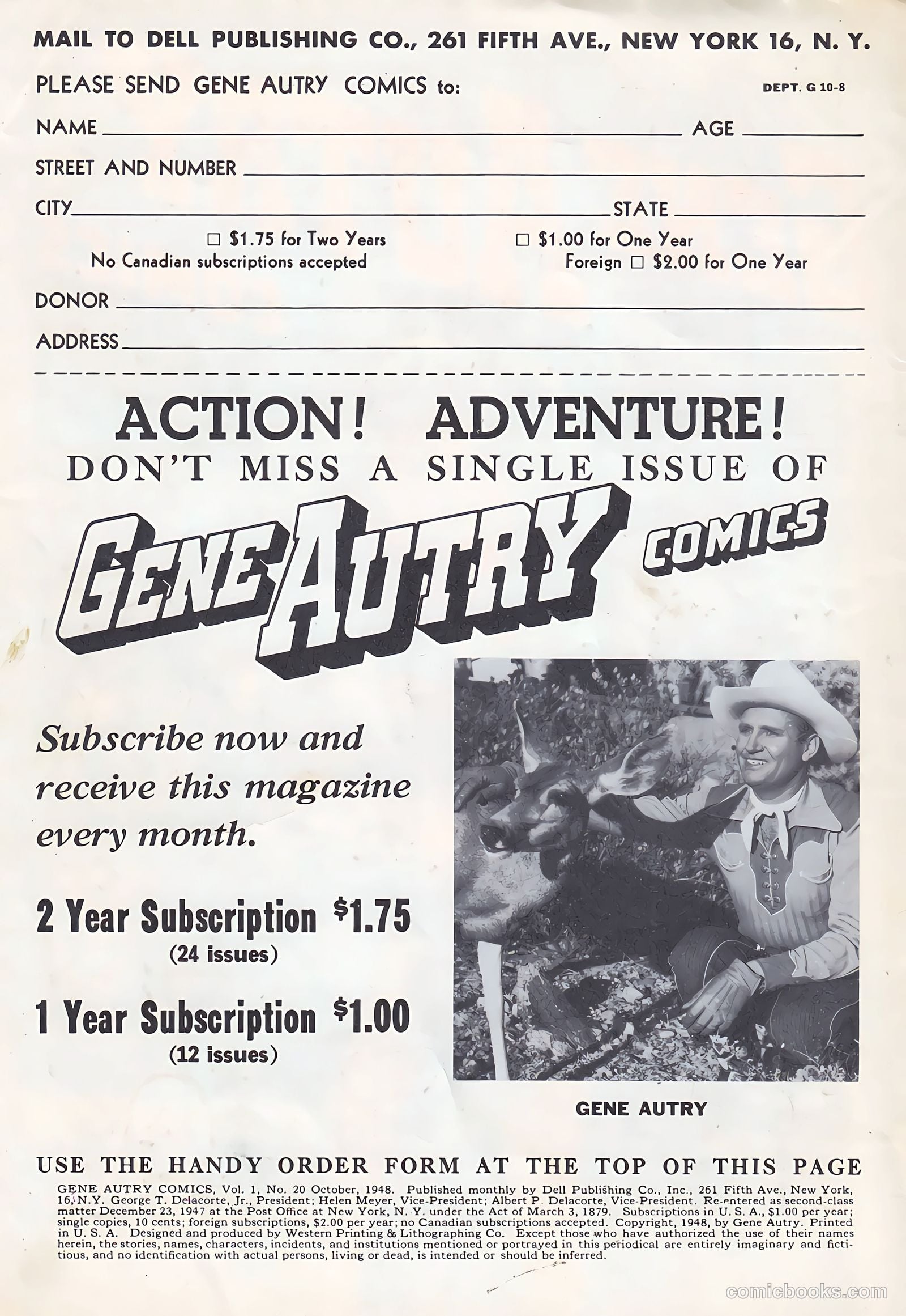 Gene Autry Comics #20 — page 2 of 36