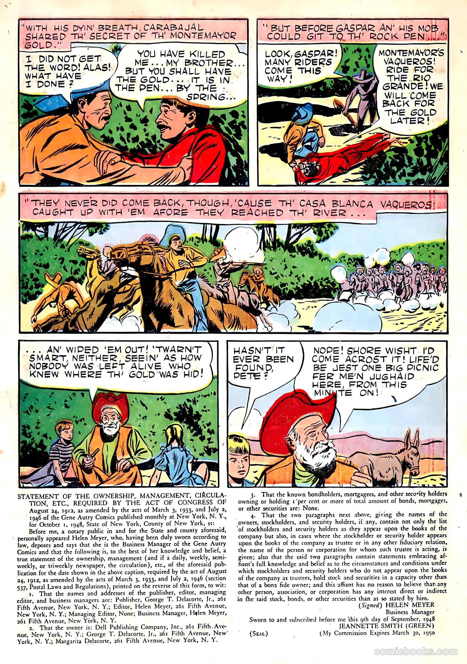 Gene Autry Comics #22 — page 34 of 36