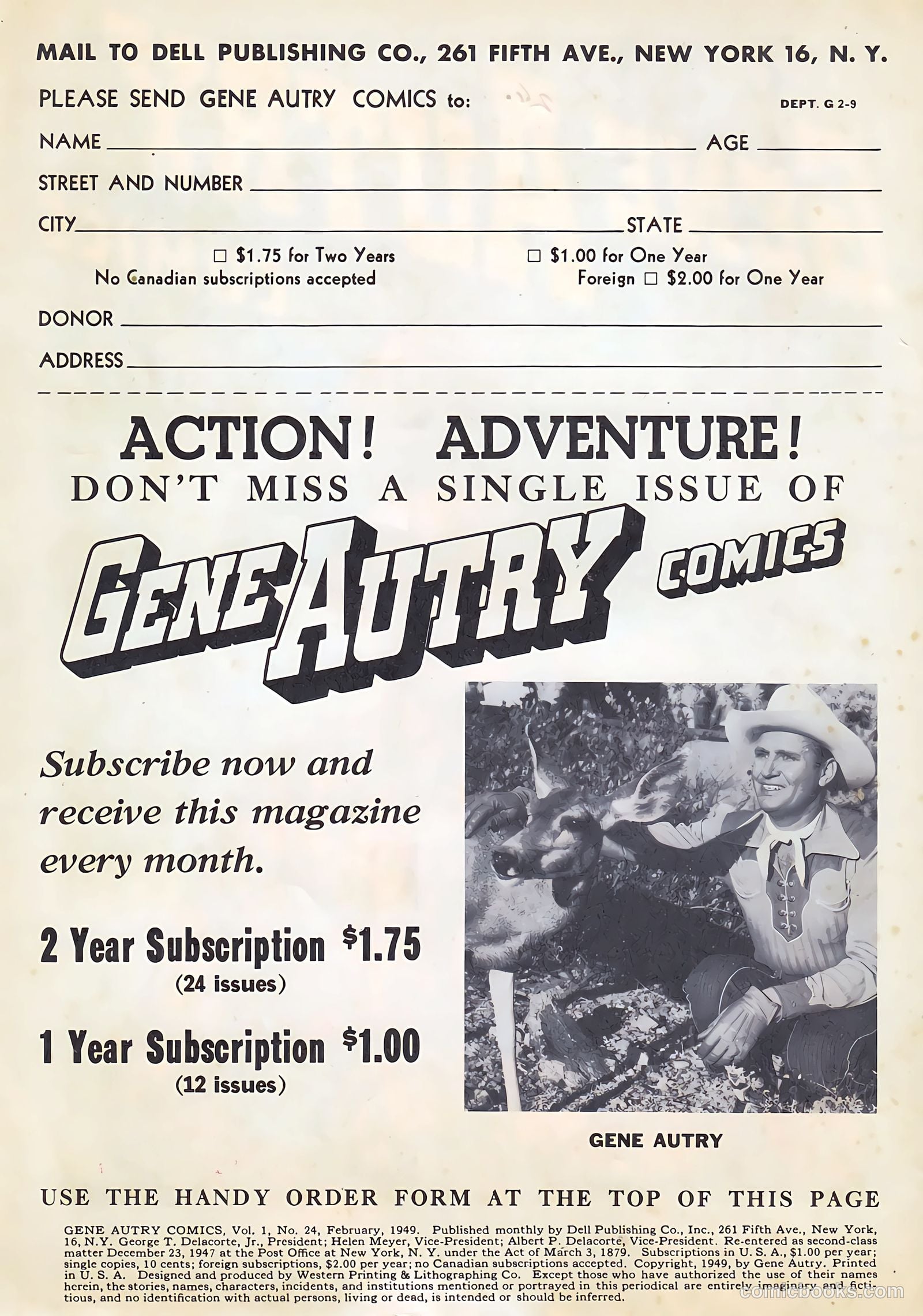 Gene Autry Comics #24 — page 2 of 36