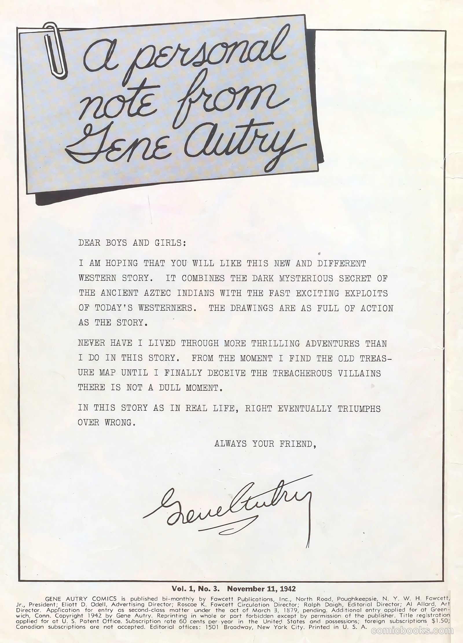 Gene Autry Comics #3 — page 2 of 68