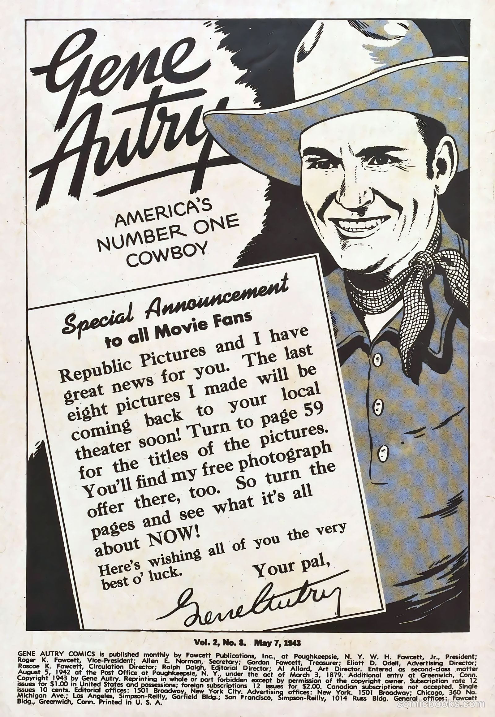 Gene Autry Comics #8 — page 2 of 68