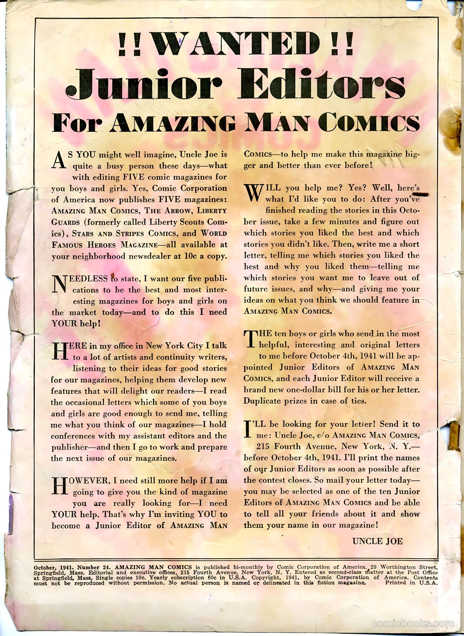 Amazing Man Comics #6 — page 2 of 69