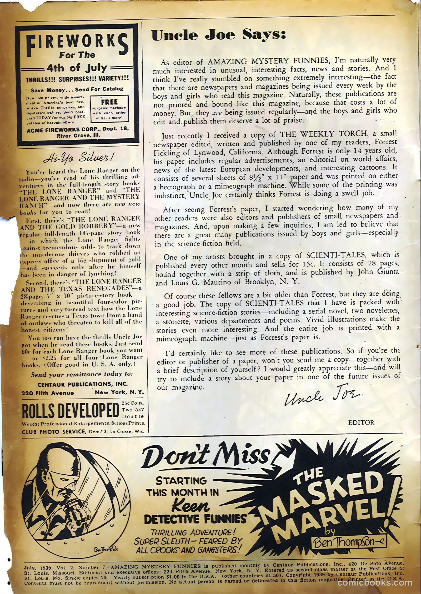 Amazing Mystery Funnies #7 — page 2 of 52