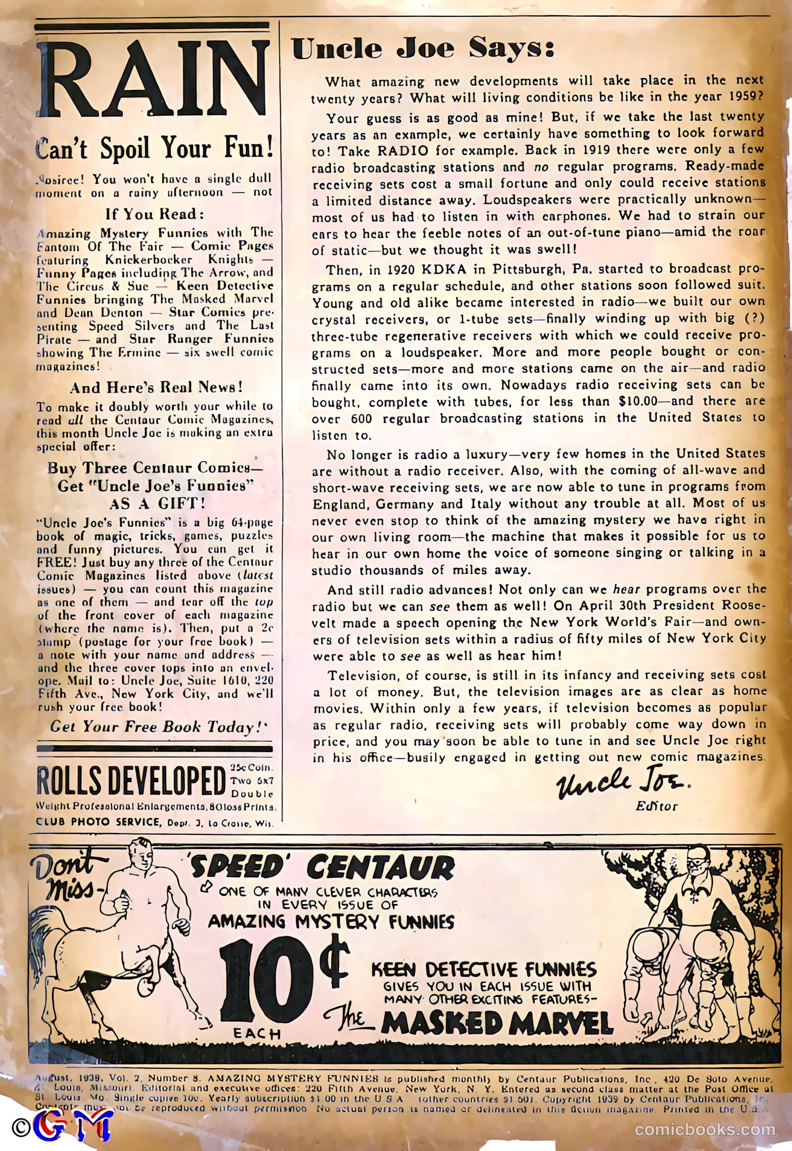 Amazing Mystery Funnies #8 — page 2 of 53