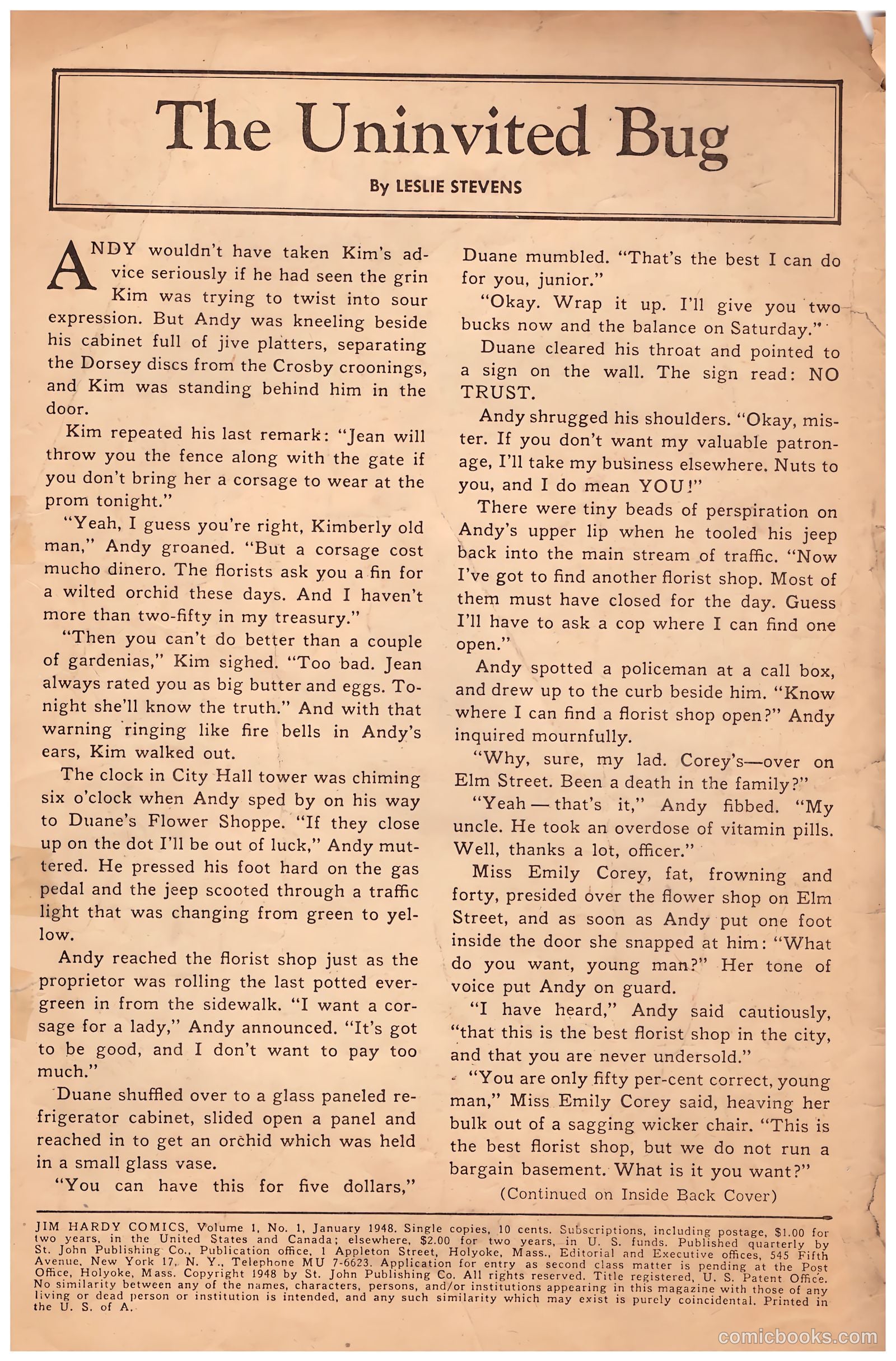 Jim Hardy Comics #1 — page 2 of 34