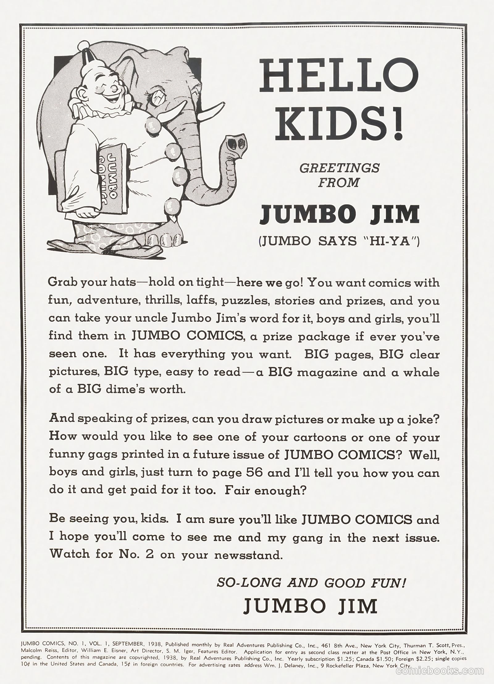 Jumbo Comics #1 — page 2 of 69